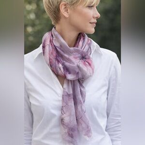 Lavender Floral Lightweight Scarf - Women Accessories